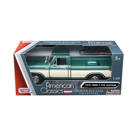 - 1979 Ford F-150 Pickup Truck 2 Tone Green/Cream 1/24 Diecast Model Car by Motormax