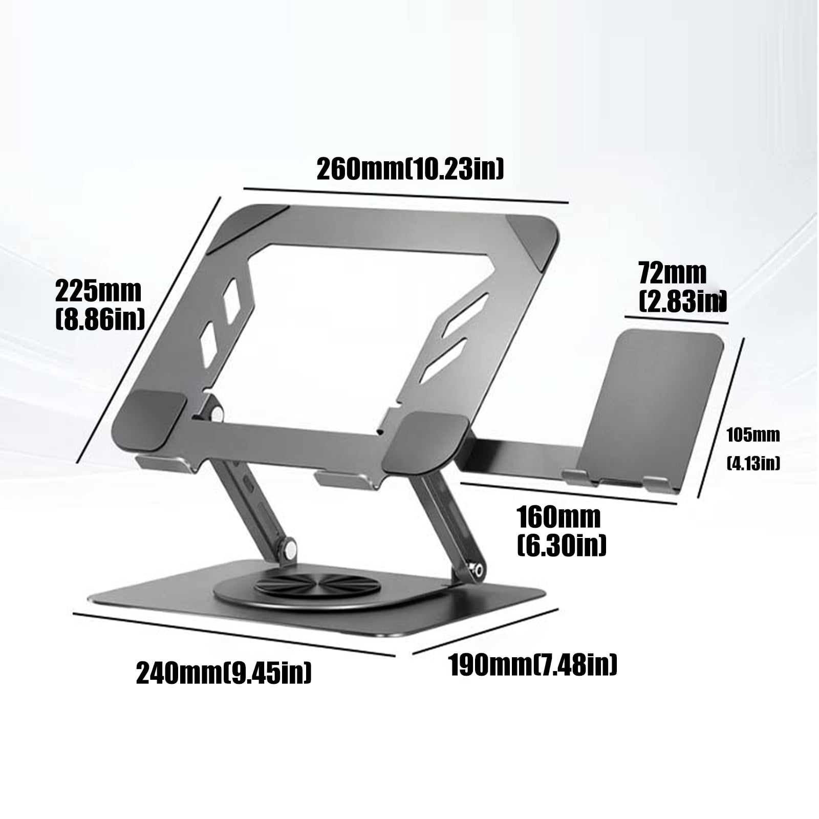 Carbon Steel Laptop Cooling Stand With Silicone Grips And Open Design For Enhances Airflows