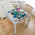 thumbnail image 2 of HAOXIT Tablecloth, Little Event with Colorful Balloons Theme, Rectangular Table Cover for Dining Room Kitchen Decor White, 2 of 7