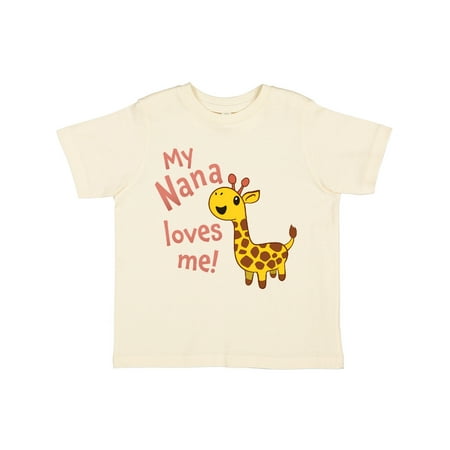 

Inktastic My Nana Loves me- cute giraffe Gift Toddler Boy or Toddler Girl T-Shirt