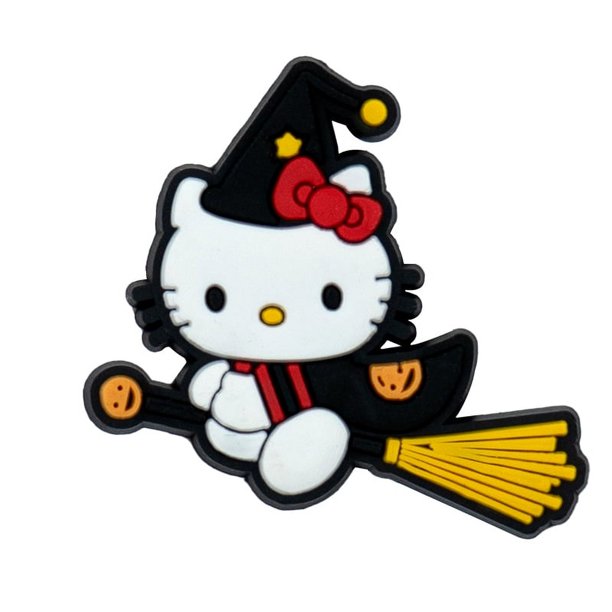 2023 amuletos de zapatos de dibujos animados de gatito rosa, amuletos de cocodrilo de diseñador personalizados de personaje amarillo de hello kitt para chicas lindas
