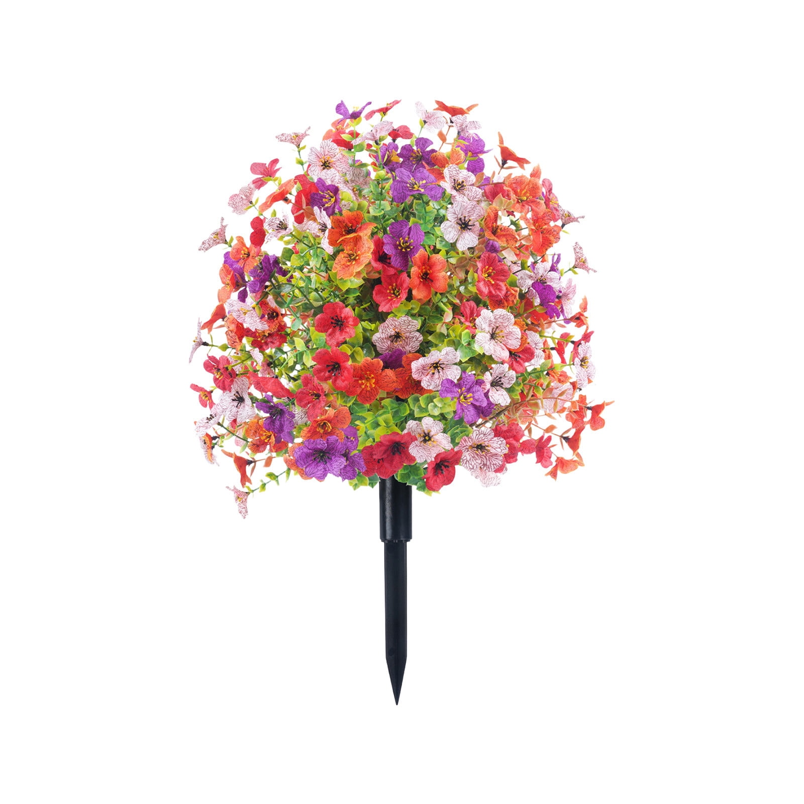 Gumesh Spring Mixed Violet Ground Flower Arrangement – Artificial Flowers with Stakes for Outdoor Wedding Aisle, Garden Pathway, Patio Containers, Seasonal Home Decor