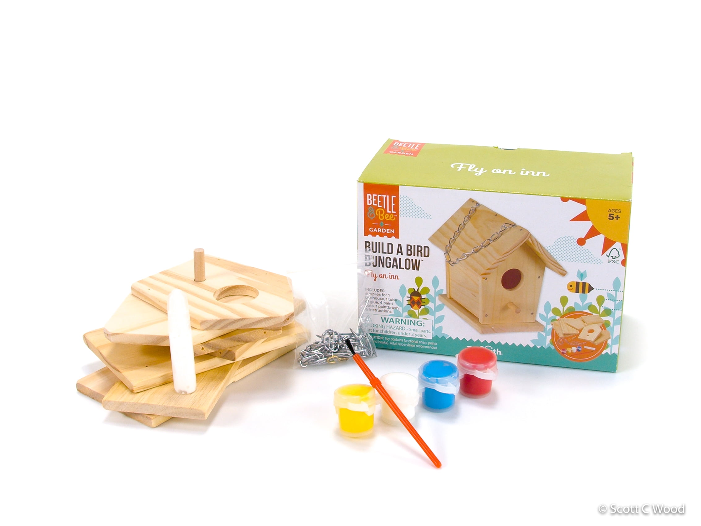 Toysmith Build A Bird House Bungalow Craft Kit (10 Pieces)