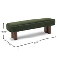 thumbnail image 5 of Christopher Knight Home 60" Upholstered Dining Bench, Fabric Seating with Wood Frame, Green, 5 of 9