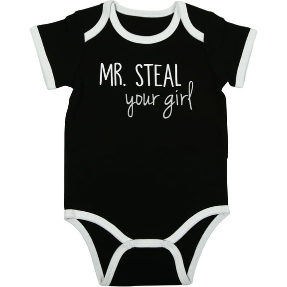 Mr. Steal - 6-12 Months Black Bodysuit