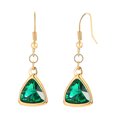 thumbnail image 1 of 1pair triángulo pendientes pendientes moda estilo larga artificial esmeralda tachuelas, 1 of 7