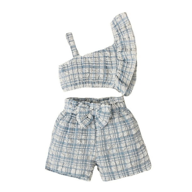Cathalem Girl's 2 Piece Outfits Cotton Top and Shorts Clothing Set