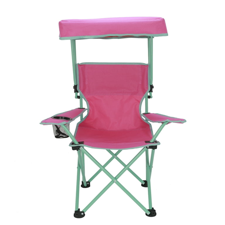 Ozark Trail Kids Canopy Chair with Safety Lock 125 lb. Capacity Pink Green Walmart
