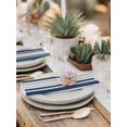 thumbnail image 5 of Navy Blue Grey Stripe Cloth Napkins Set of 6 Reusable Dinner Napkins, Farmhouse Minimalist Striped Cocktail Napkin Washable Table Napkins for Wedding/Holiday Party/Baby Shower 20"x20", 5 of 7