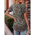 thumbnail image 5 of KISSMODA Womens Short Sleeve Shirts Floral Summer Tops Ladies Tunic Tops Loose Fit Tunics, 5 of 5