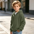 thumbnail image 4 of KyCheLot Boys Hoodie Quarter Zip Long Sleeve Textured Sweatshirt Fashion School day Activewear for Boys Age 3-14, 4 of 9