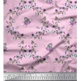thumbnail image 1 of Soimoi Cotton Jersey Fabric Butterfly & Wildflower Floral Printed Fabric 1 Yard 58 Inch Wide, 1 of 1