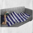 thumbnail image 6 of Striped Soft Flannel Fleece Throw Blanket, Nautical Marine Style Navy Blue and White Sailor Theme Geometric Pattern Art Print, Cozy Plush for Indoor and Outdoor Use, 70" x 90", Purple, by Ambesonne, 6 of 6