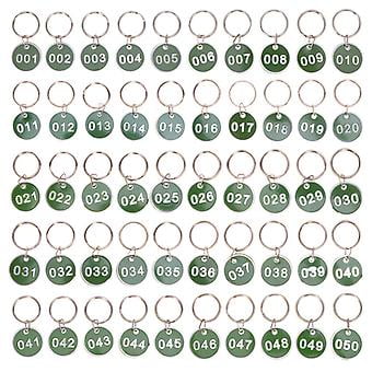 50 pcs Stainless Steel Key Rings with Numbered Tags, Metal Key Tags with Numbers
