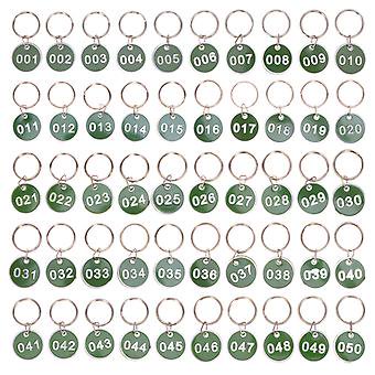 50 pcs Stainless Steel Key Rings with Numbered Tags, Metal Key Tags with Numbers