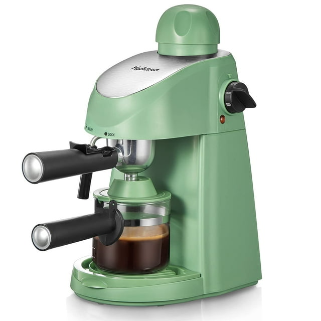 Máquina de café espresso Yabano 3.5 bar con espumador de leche verde