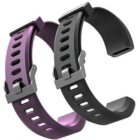 ID115plus hr Very Fit Pro Bands Replacement Strap for Veryfitpro ID115plus HR Letscom Fitness Tracker Bands, Lintelek Fitness Tracker Bands, Letsfit Replacement Bands Purple and Black