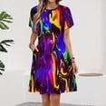 thumbnail image 2 of Rave Rainbow of Glow Stick Fire Sundress Short Sleeve Dress Summer Women Clothes Dress for Women Dresses, 2 of 7