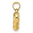 thumbnail image 6 of 14k Yellow Gold Solid Polished & Textured 3D Heart Charm Pendant, 6 of 7