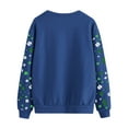 thumbnail image 5 of Women Casual Sweatshirts Long Sleeve Loose Crew Neck T-Shirts Spring Winter Pullover Tops Blue S, 5 of 5