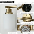 thumbnail image 6 of 31" Modern 5-Light Vanity Wall Sconce, Golden Finish with Frosted Glass Shades for Bathroom or Hallway Lighting (No Bulbs), 6 of 9