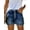 Dark Blue, variant on ONLYSHE Womens Juniors Distressed Ripped Denim Shorts Frayed Raw Hem Stretchy Jean Shorts Casual Summer Hot Shorts