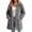 Gray, variant on Open Front Hooded Cardigans for Women Long Fleece Warm Coat Outerwear with Pockets for Daily Wear