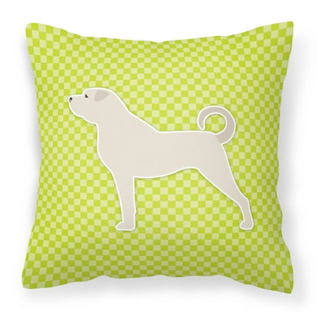 Anatolian Shepherd Checkerboard Green Fabric Decorative Pillow