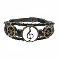 thumbnail image 1 of la música negra treble clef  pulsera marina tejida en cuero, 1 of 4