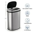 thumbnail image 3 of Innovaze 13 Gallon Touchless Motion Sensor Stainless Steel Garbage Can with Durable Plastic Lid , Oval, Silver, 3 of 11