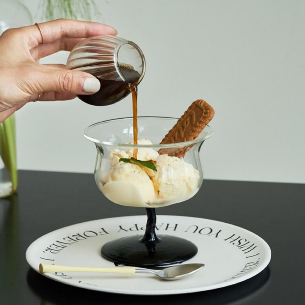 Creative Goblet Tulips Shaped Clear Glass Cups for Wine Champagne Fruit