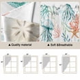 thumbnail image 5 of Teal Red Jellyfish Coastal Swag Valances for Windows, Kitchen Window Curtains Over Sink, Summer Beach Coral Starfish Nautical Window Treatment Curtains for Living Room/Bedroom 2 Panel Sets 36"x45", 5 of 8