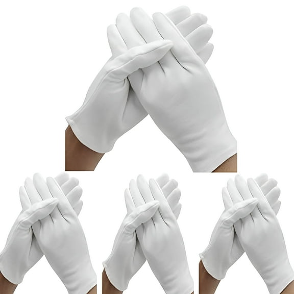 ACDANC 24 Pcs (12 Pair) White Cotton Gloves for Dry Hand Moisturizing Cosmetic Eczema Hand Spa and Coin Jewelry Inspection,Checking Gloves,Serving Gloves Stretchable Lining Gloves Moisturizing Gloves