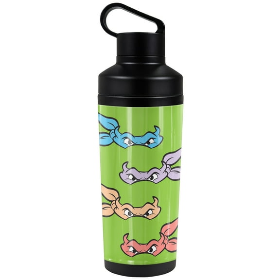 Teenage Mutant Ninja Turtles TMNT Official Masks 18 oz Insulated Water Bottle, Leak Resistant, Vacuum Insulated Stainless Steel with 2-in-1 Loop Cap