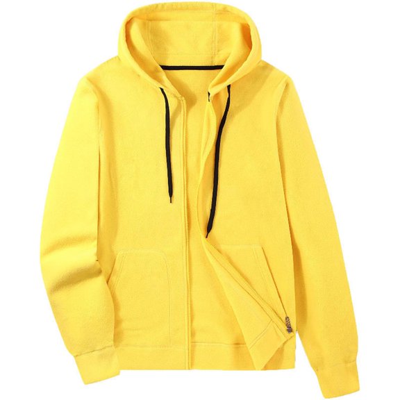 Fleece Jacket for Mens Winter Warm Lightweight Windproof Jackets Full Zip Hooded Casual Sweatshirts with Pockets