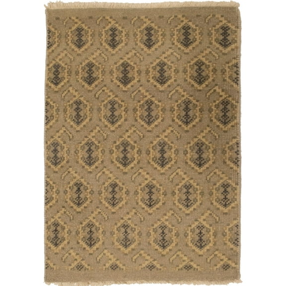 Muted Beige Floral 2X3 Chobi Oushak Oriental Rug