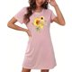 thumbnail image 4 of Camisón corto de mujer, vestido de largo medio con estampado de moda, camisón corto extragrande de mujer, camisón de manga corta con estampado de pecho a la moda, camisón de mujer, 4 of 5