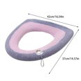 thumbnail image 2 of Funda de asiento de inodoro CLLC suave, más gruesa y cálida, lavable, se adapta a la mayoría de tamaños de tapas de inodoro, fácil instalación y limpieza, calidez en invierno y transpirabilidad en ve, 2 of 8