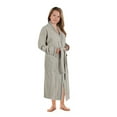 thumbnail image 5 of Unisex Cotton Terry Kimono Bathrobe with Embroidery All-Season Robe, LG, Stone-Grey, 5 of 12
