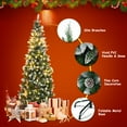 thumbnail image 2 of BIGTREE 6ft Christmas Tree Artificial Snowy Pencil Xmas Tree with 630 Lifelike Branches, 29 Pine Cones Decor Tree and Metal Stand, Xmas Home Decor 11lb, 2 of 8