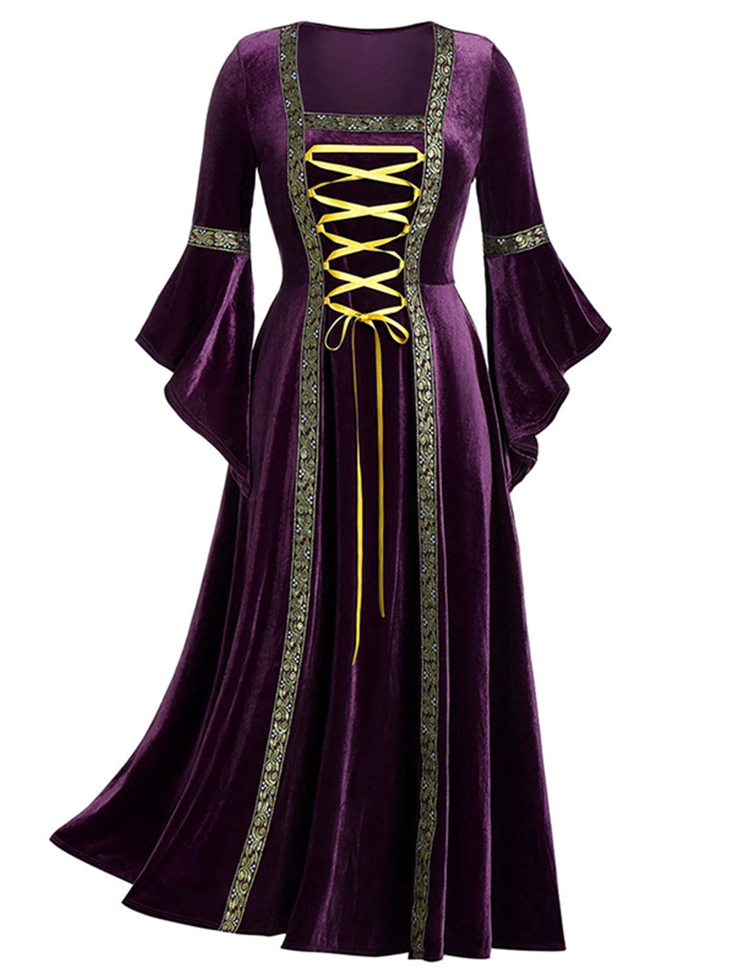 Shakub Womens Halloween Vintage Gothic Fancy Dress Renaissance Medieval Witch Cosplay Retro