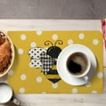 thumbnail image 6 of Bumble bee Placemats Set of 4, Yellow Polka Dots Honey Bee Decorative Table Mat 12 x 18 Inch Heat Resistant Non Slip Line Fabric Summer Place mat for Holiday Party Kitchen Dining Decor, 6 of 6
