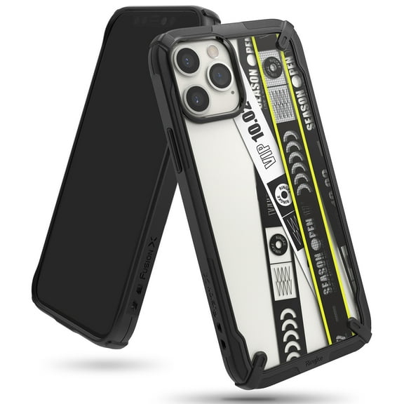 Ringke Fusion-X Design Case Compatible with iPhone 12 Pro Max, Designed Hard Back Shockproof Advanced Bumper Cover - Ticket Band