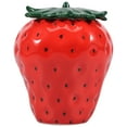thumbnail image 1 of Grusce Strawberry Shaped Jar with Lid Cute Strawberry Ceramic Jar Creative Strawberry Shaped Canister Unique Strawberry Candy Jar Multifunctional Strawberry Cookie Jar for Tea Coffee Candy Cookie, 1 of 5