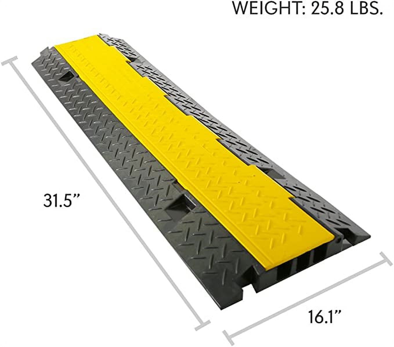 Pyle Durable Cable Protective Ramp Cover Supports 33000lbs Four Channel Heavy Duty Cord Protection