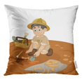 thumbnail image 1 of RYLABLUE Brown Dig Cute Man Archaeologists Cartoon Searching Fossil Paleontology Ancient Throw Pillowcase Cushion Case Cover, 1 of 1