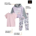 thumbnail image 2 of RBX Girls Pants Set - Soft Fleece Pullover Hoodie, Graphic Tee and Leggings 3 Piece Outfit Set, 2 of 7