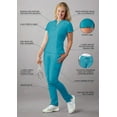 thumbnail image 3 of Adar Addition Go-Higher Scrub Set For Women - Notched V-Neck Scrub Top & Skinny Cargo Scrub Pants - A9600 - Teal Blue - S, 3 of 7
