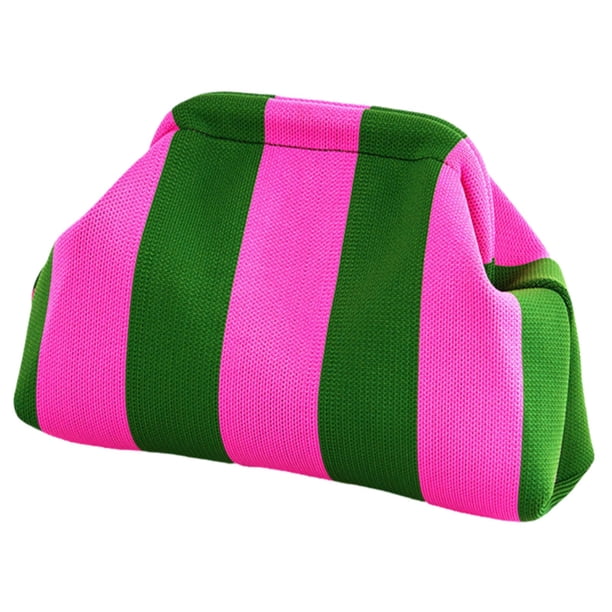 Monedero de mano DIHKLCIO tejido a ganchillo con forma de nube fruncida rosa/verde