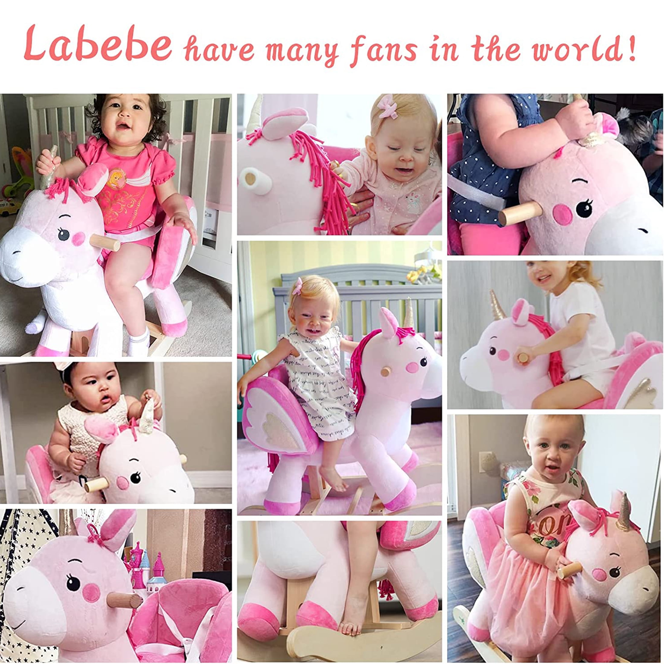 labebe Rocking Horse,Ride Unicorn For 6 month-3 years old,Soft